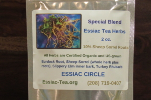 ESSIAC TEA HERBS 2 OZ REGULAR STRENGTH WITH 10% SHEEP SORREL ROOTS IN SILVER MYLAR FOIL POUCH
