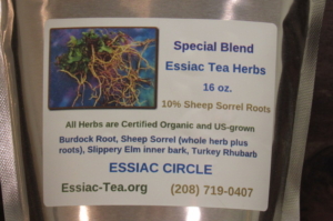 ESSIAC TEA HERBS 16 OZ REGULAR STRENGTH WITH 10% SHEEP SORREL ROOTS IN SILVER MYLAR FOIL POUCH