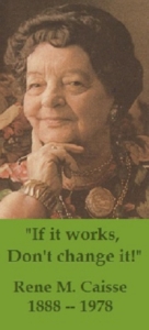 RENE CAISE POSING IN FLOWER PATTERN DRESS AND COSTUME JEWELRY IN BANNER READING 