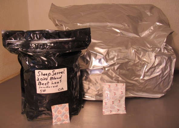 WE STORE OUR HERBS IN MYLAR FOIL BAGS WITH OXYGEN ABSORBERS FOR LONG TERM STORAGE