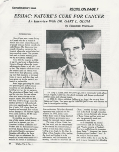 DR GARY GLUM INTERVIEW BY ELISABETH ROBINSON WITH A BLACK AND WHITE PHOTO OF DR GLUM